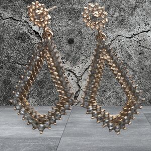 Chic Gold and Silver Teardrop Earrings